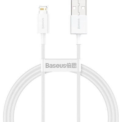 Baseus kabelis USB uz Lightning 2.4A 1m balts USB kabelis CALYS-A02