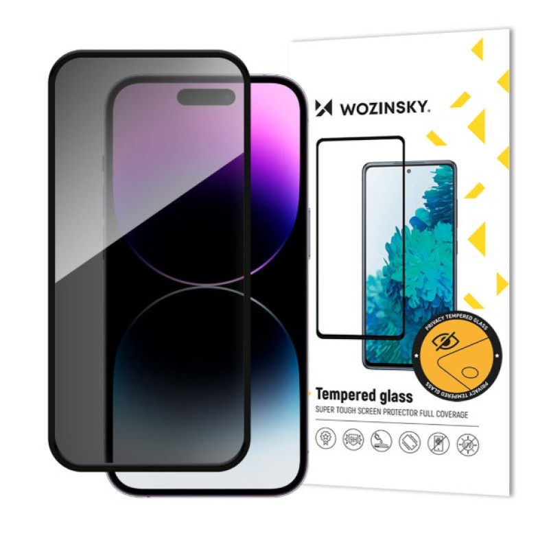 Aizsargstikls pilns ekrāns ar PRIVACY filtru iPhone 16 Pro Max tālrunim