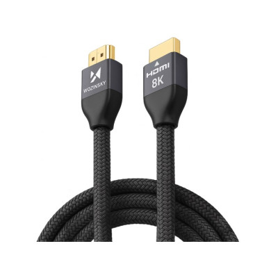 HDMI 2.1 kabelis 8K 60 Hz 48 Gbps / 4K 120 Hz / 2K 144 Hz 1 m sudrabkrāsas (WHDMI-10)