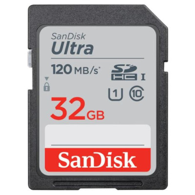 Sandisk Ultra 32GB SDHC Memory Card 120MB/s