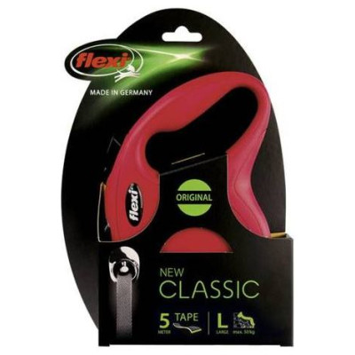 Flexi New Classic L 5m red (lente) - pavada suņiem