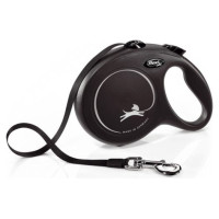 Flexi New Classic L 5m black (lente) - pavada suņiem
