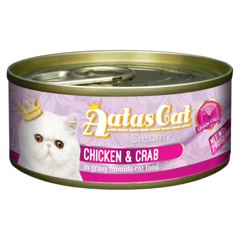 Aatas Cat Creamy Chicken&Crab 80g - konservi kaķiem
