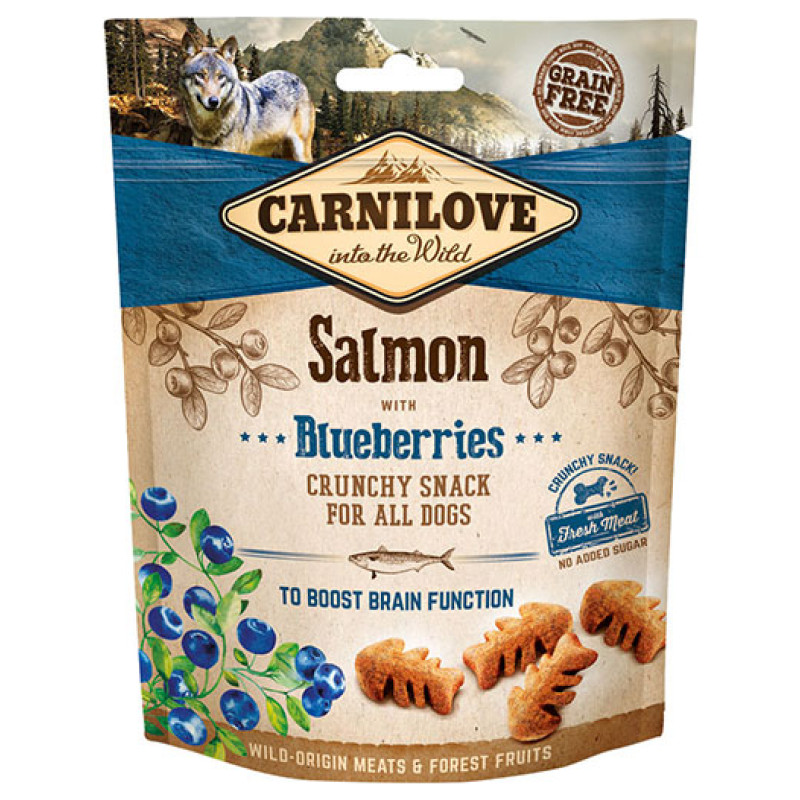 Carnilove Dog snack Salmon with Blueberries with fresh meat 200g papildbarība suņiem