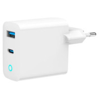 Gembird CHARGER USB 45W 2PORT GAN/TA-UC-PDQC45L-W-01 GEMBIRD