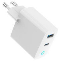 Gembird CHARGER USB 45W 2PORT GAN/TA-UC-PDQC45L-W-01 GEMBIRD