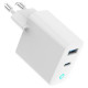 Gembird CHARGER USB 45W 2PORT GAN/TA-UC-PDQC45L-W-01 GEMBIRD