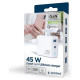Gembird CHARGER USB 45W 2PORT GAN/TA-UC-PDQC45L-W-01 GEMBIRD