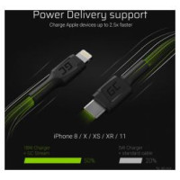 Green Cell GC Power Stream USB Type-C Male - Lightning Male 1m MFi Black