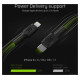 Green Cell GC Power Stream USB Type-C Male - Lightning Male 1m MFi Black