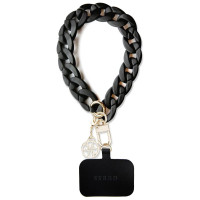 Guess GUOUCBMC4MK Universal Big Hand Strap case - black Acrylic 4G Charm