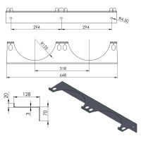 Pro-Line Wall holder for 2 gas cylinders, max. diameter 250 mm PRO-LINE cylinders