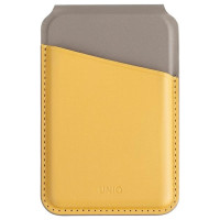 Uniq Lyden DS magnetic RFID wallet with phone stand - yellow-gray