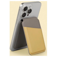 Uniq Lyden DS magnetic RFID wallet with phone stand - yellow-gray