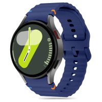 Tech-Protect Silicone Sport Strap for Samsung Galaxy Watch 4 / 5 / 5 Pro / 6 / 7 / FE - Blue