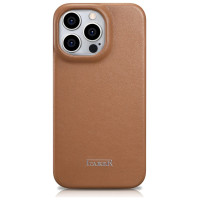 Icarer CE Premium Leather Folio Case iPhone 14 Pro Magnetic Flip Leather Folio Case MagSafe brown (WMI14220714-BN)