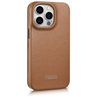 Icarer CE Premium Leather Folio Case iPhone 14 Pro Magnetic Flip Leather Folio Case MagSafe brown (WMI14220714-BN)