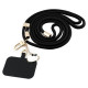 Hello Kitty Patch & Kitty Head Charm Universal Phone Lanyard - Black
