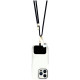 Hello Kitty Patch & Kitty Head Charm Universal Phone Lanyard - Black