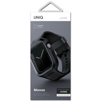 Uniq Monos 2 in 1 Strap + Case for Apple Watch 45/44mm - Black