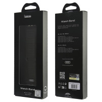 Audi Logo Genuine Leather Magnetic Ring Strap for Apple Watch 40 / 41 / 42 mm - Black