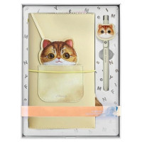 Nimmy Big Eyed Pet 2.0 Cat 2-in-1 Notebook + Pen Set - Beige