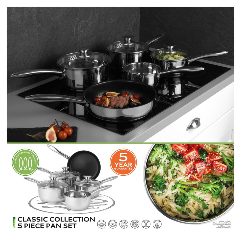 Russell Hobbs BW06572EU72 Classic collection S/S pan set 5pcs