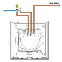 Spring Two Gang, One Way Touch Switch, Glass White