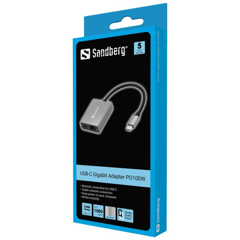 Sandberg 136-60 USB-C Gigabit Adapter PD100W