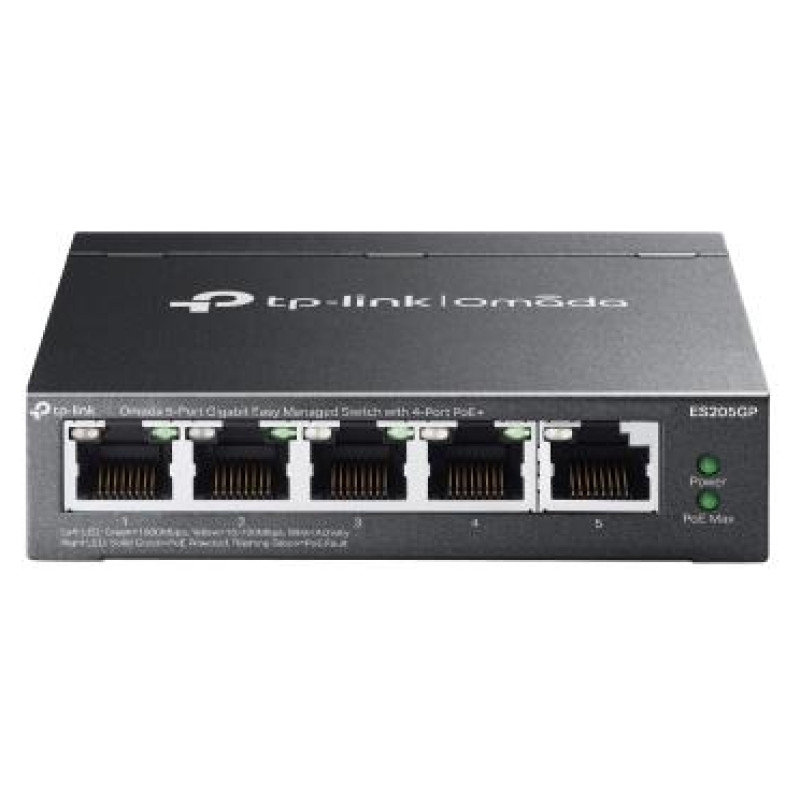 Tp-Link Switch|TP-LINK|Desktop/pedestal|5x10Base-T / 100Base-TX / 1000Base-T|PoE ports 4|ES205GP