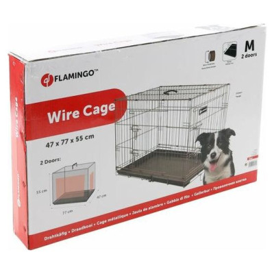 Flamingo metāla būris (ar divām durtiņām) EBO M 47x77x55cm pelēks