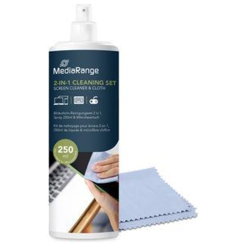 Mediarange CLEANING LIQUID SCREEN 250ML/WITH CLOTH MR721 MEDIARANGE