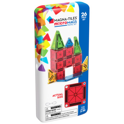 Magna-Tiles Micromags ceļojumu komplekts, 26 gab.