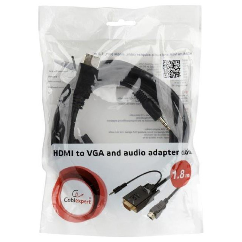 Gembird CABLE HDMI-VGA +3.5MM/1.8M A-HDMI-VGA-03-6 GEMBIRD