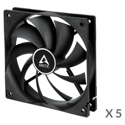 Arctic F12, 3-pin, 120mm, Case Fans, black, 5 pcs
