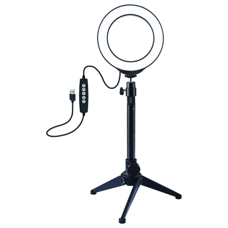 Puluz LED Ring Lamp 12cm With Desktop Tripod Mount Up To 24.5cm, USB, RGBW