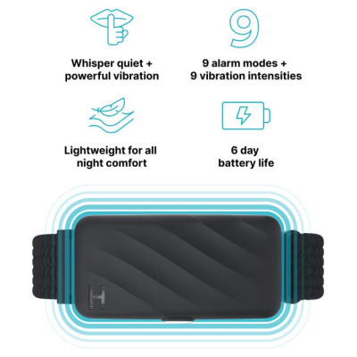 Homedics SS-WB100BK-WW WakeBand, Your Silent Alarm, Black