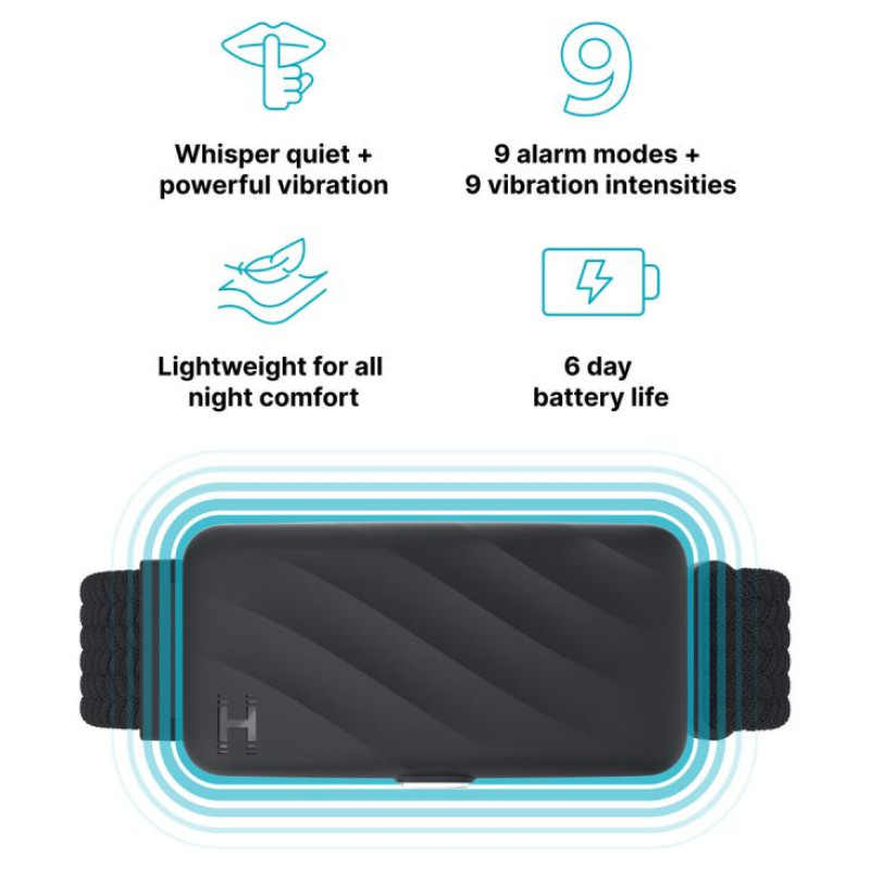 Homedics SS-WB100BK-WW WakeBand, Your Silent Alarm, Black