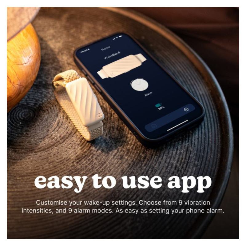 Homedics SS-WB100BK-WW WakeBand, Your Silent Alarm, Black