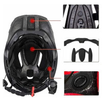 Rockbros TT-32SBPP-M children's bicycle helmet with removable chinbar, size M - purple-pink