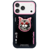 Nimmy Glasses Cool Cat MagSafe Case for iPhone 17 Pro - Black and Pink