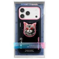 Nimmy Glasses Cool Cat MagSafe Case for iPhone 17 Pro - Black and Pink