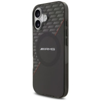 Mercedes AMG Double Layer Transparent Rhombs MagSafe Case for iPhone 17 - Black and Red