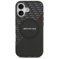 Mercedes AMG Double Layer Transparent Rhombs MagSafe Case for iPhone 17 - Black and Red