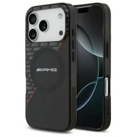 Mercedes AMG Double Layer Transparent Rhombs MagSafe Case for iPhone 17 Pro - Black and Red