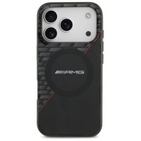 Mercedes AMG Double Layer Transparent Rhombs MagSafe Case for iPhone 17 Pro - Black and Red