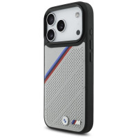 BMW M Tricolor Metal Logo MagSafe Case for iPhone 17 Pro - Gray