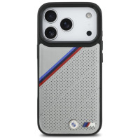 BMW M Tricolor Metal Logo MagSafe Case for iPhone 17 Pro - Gray