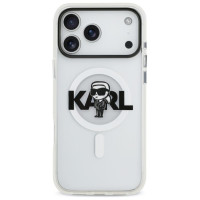 Karl Lagerfeld IML Karl Sketch Logo MagSafe Case for iPhone 17 Pro Max - Transparent