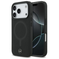 Mercedes Plain Smooth Leather MagSafe Case for iPhone 17 Pro - Black